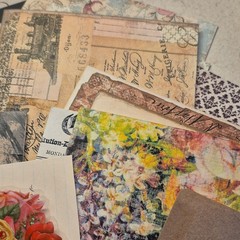 Vintage Scrapbooking/ Junk Journaling Mixed Lot Paper Cardstock Floral