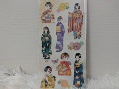Japanese Kimono Girl Sticker Selection Set Made in Japan Kawaii Decorative Seal