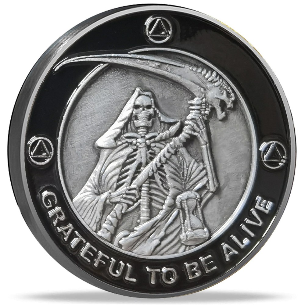 Grateful to Be Alive Sobriety Chip AA Coins and Medallions Recovery Anniversa…