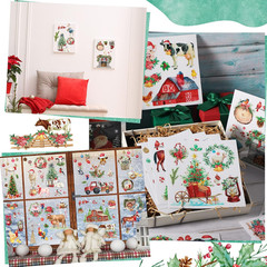 12 Sheets Christmas Rub on Transfers for Crafts and Furniture Christmas