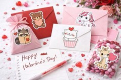 Valentine’s Day Cute Animals Sticker Set – 12 Piece