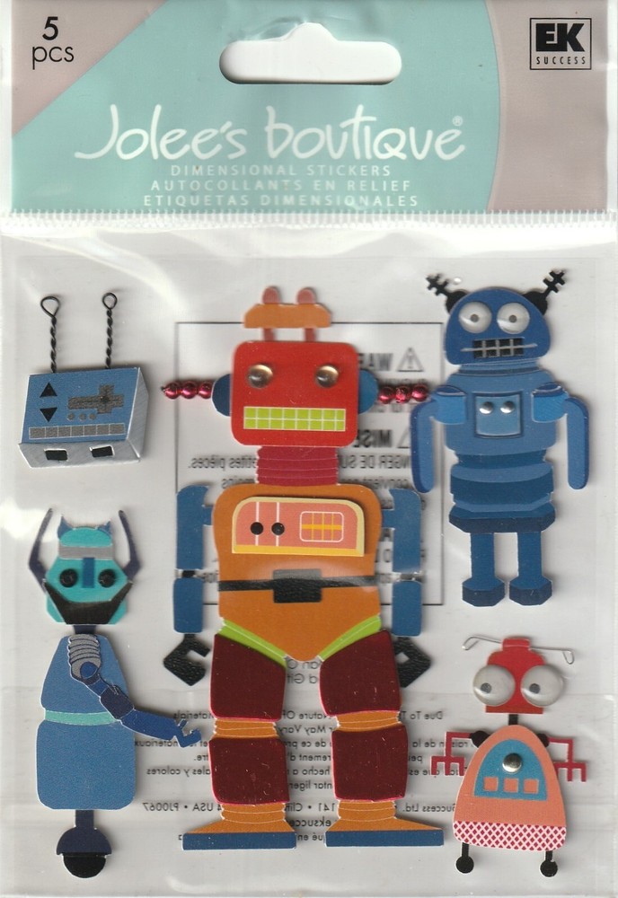 Jolee’s Boutique 3D Stickers ROBOTS SPACE TOYS Theme 81364 FAST FREE SHIPPING!
