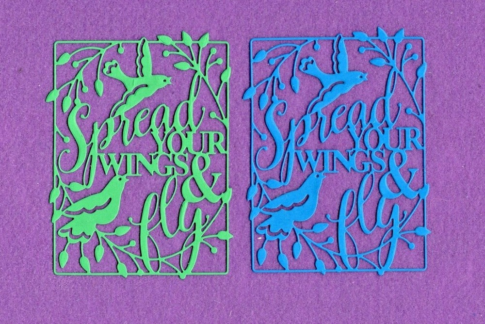 SPREAD YOUR WINGS AND FLY word die cuts scrapbook cards