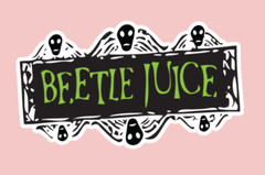 Beetlejuice – logo die cut sticker – WATERPROOF