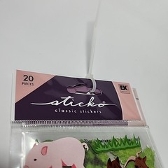 Lot of 3 Scrapbooking Crafts Stickers Sticko Petting Zoo Farm Animals & Trees