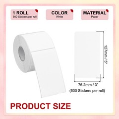 500 Per Roll 3×5″ Rectangle Inventory Color Coding Labels White 1 Roll