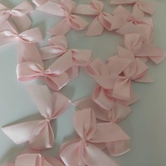 Micomon 50pcs 1.2-Inch Mini Bows for Crafts Satin 3/8″ ribbon, lt.pink