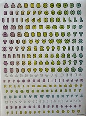 RAINBOW ALPHABET Stickers (5-3/4”x 8”)Sanrio•Letters •Numbers•Words•Card Making•