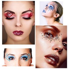 Self-Adhesive Rhinestone Sticker 3375 Pieces Crystal in 5 Size 15 Colors Blin…