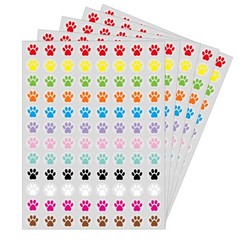 0.5 Inch Multicolor Paw Print Stickers, SelfAdhesive Reward Stickers