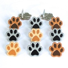 PAW PRINT SCRAPBOOKING DECORATIVE BRADS EYELET OUTLET 8 PCS 3 COLORS