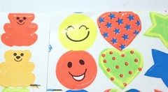 Vintage AMAV Smiley Face, Hearts, Stars, & Bears Sticker Sheets, Read Desc