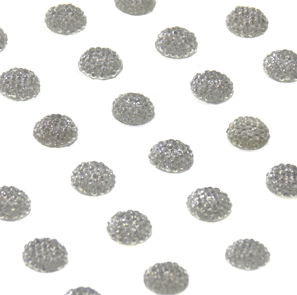 Clear Sugar Self Stick On Gem 10mm 225pc Lot 5 3D Sparkle Scrapbook Gift Bling