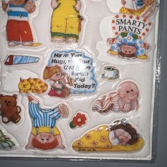 Vintage 1980s CABBAGE PATCH KID Puffy Sticker Sheet SEE Pics #5 Slumber Party