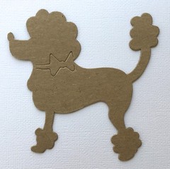 (4) *FLUFFY POODLE* Cute 1950’s Dog – Bare Chipboard Die Cuts 3 7/8″