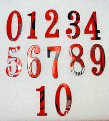 0-10 Numbers Set Handmade Die Cuts with a Recycled Aluminum Can