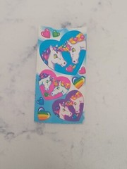 Vintage Lisa Frank Unicorn Rainbow Heart Stars Stickers