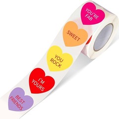 Valentine’s Day Heart Stickers – 500 PCS Self-Adhesive Craft Labels in 8 Styles