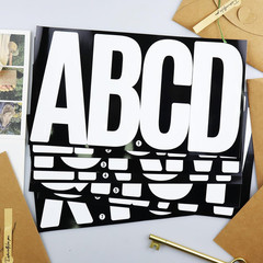 6 Inch White Vinyl Letter Stickers Alphabet Waterproof Outdoor 76 Pcs Set