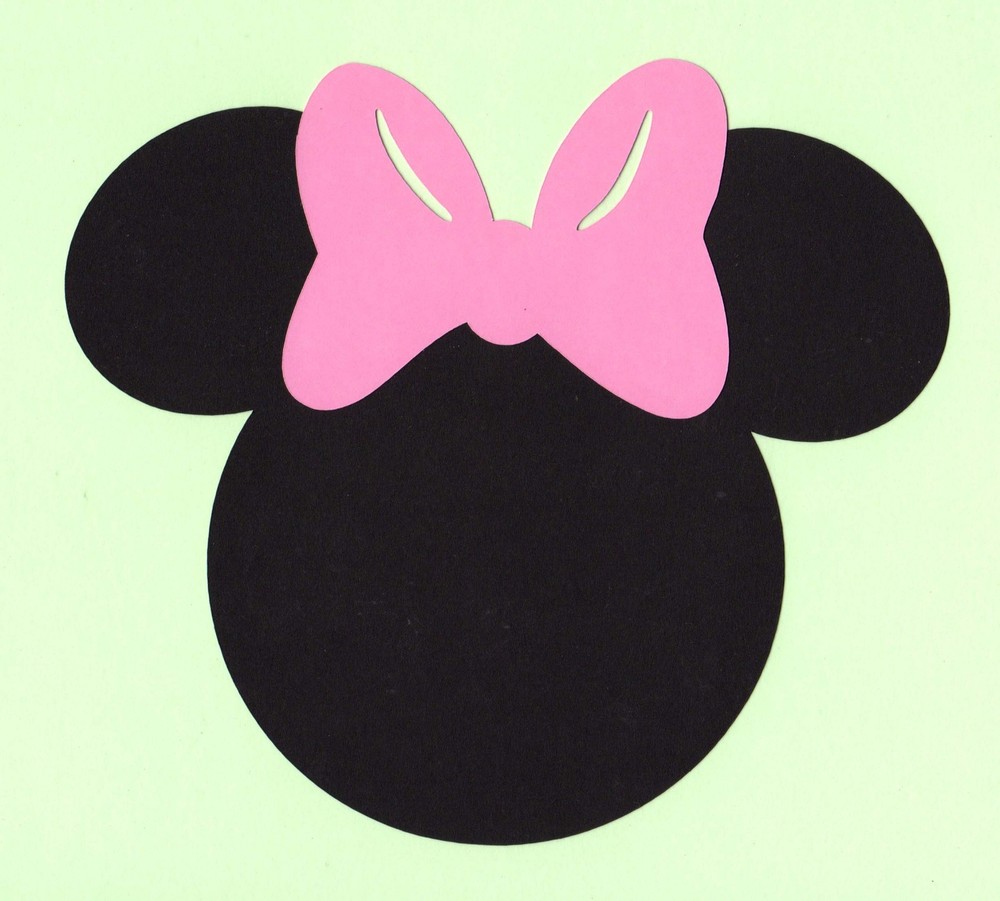Minnie Mouse Head w/ Bow Die Cuts – 2″ tall or 3″ tall – 10 pcs – any colors
