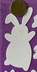 WHITE FUZZY RABBIT Stickers (6pc)Stampendous•Holiday•Easter •Bunnies•Jumping•
