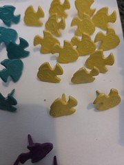 62pc Vintage Plastic Angel Fish Flatback Craft Shaker Card Scrapbook Charms Lot