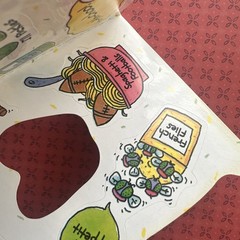 AGC 80s 90s Vintage Sticker Sheet Sick Snacks 18 Stickers On A Fold Card
