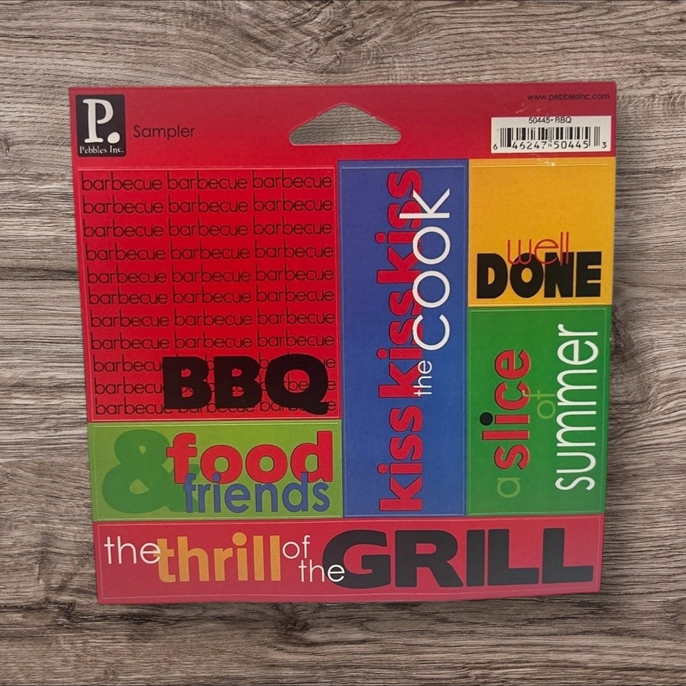 Pebbles Inc BBQ Barbecue Grilling Food & Friends Summer Stickers Scrapbook NEW