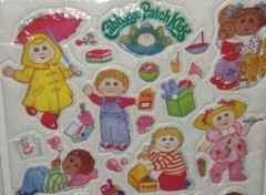Vtg 1984 Cabbage Patch Kids Stickers Puffy Vinyl Style 1 Rainy Day Fun My House