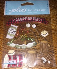 RARE Lot Of 2 Jolees SUMMER CAMP CAMPING FIRE S’mores Hiking Adventure Scrapbook