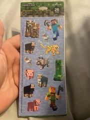 MINECRAFT Stickers 13 Pieces 1 Sheet Hallmark/Mojang Steve. Brand New