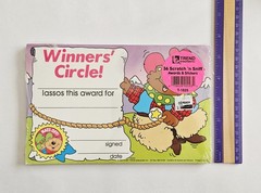 Vtg Trend Scratch N Sniff Awards NIP Winners Circle hats off achievement teacher