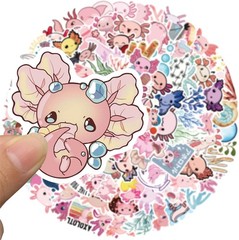 Unique 100PCS Waterproof Axolotl Stickers – Customize Your Belongings with Style