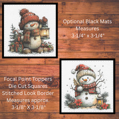 Whimsical Snowman Die Cut Card Toppers, Card Making Supplies, Junk Journal, Tags