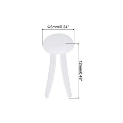 100 Pcs Paper Brass Fasteners Split Pins Pastel Mini, White, 6 x 12 mm