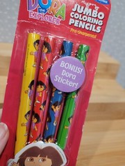 Nick Jr Dora the Explorer Sandylion Stickers Colored Pencils Pen Stamp Plush Lot