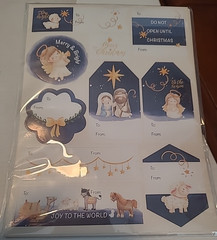 120 PCS Christmas Tags Sticker Gift Labels Angels animals Nativity to from