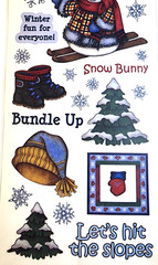 American Traditional Designs Winter Fun Clear Stickers 2005 Snowman NOS Card