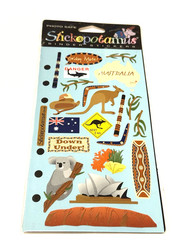 Stickopotamus Binder Stickers Australia Travel Vaca Kangaroo Down Under Flag NEW