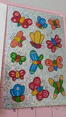 Vintage Stickers American Greetings Sparkle Butterflies /Alphabet Lot 2 Sheets