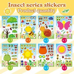 24 Sheets Make Your Own Stickers for Kids, Bug Stickers, Insect & Plant Theme…