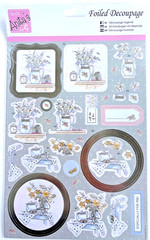 Anita’s Foiled Decoupage Floral Religious Flowers Craft Cardmaking 4pc Bundle