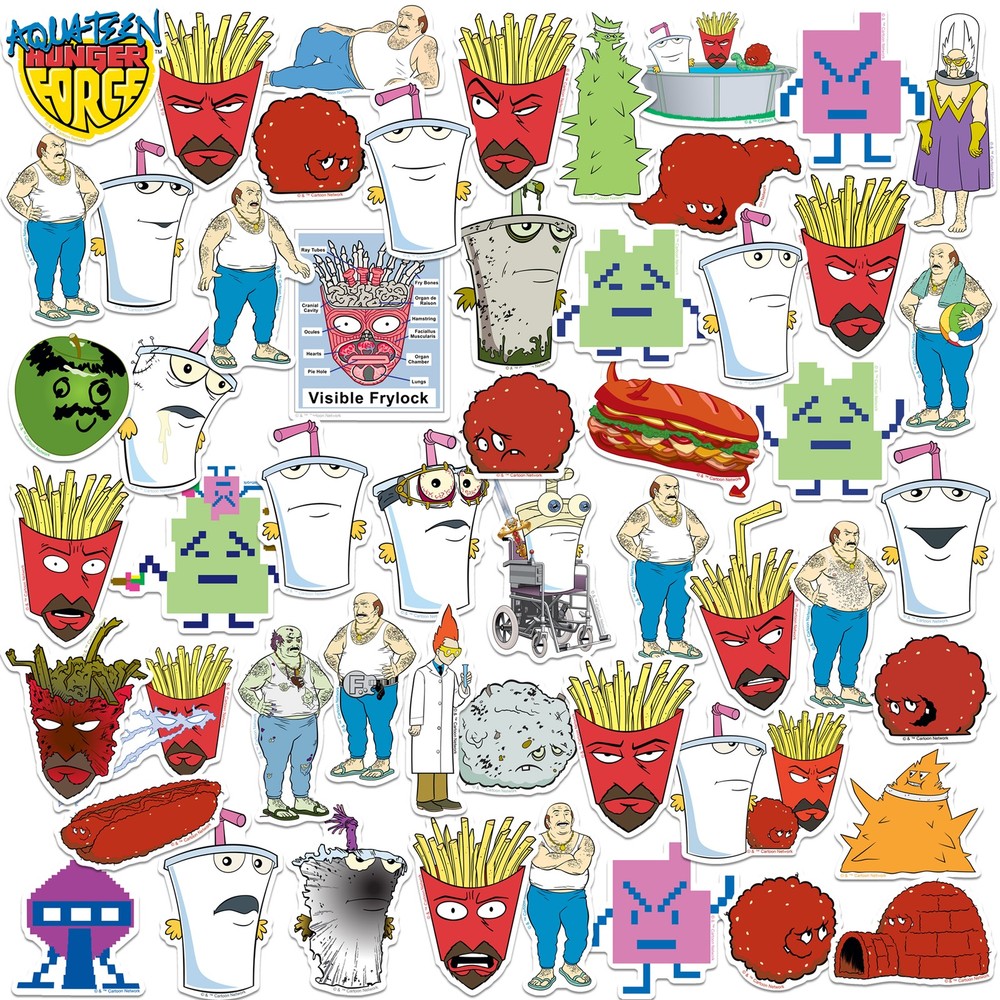 AQUA TEEN HUNGER FORCE CHARACTER DIE CUT VINYL 50 CT STICKER PACKS