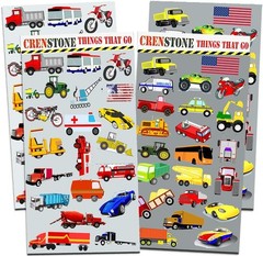 160+ Cars & Trucks Stickers for Toddlers, Vehicle Sticker Pack Party Supplies