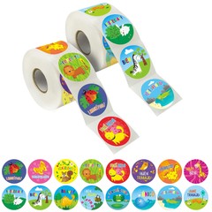 1200 Pcs 1.5 Inch Round Spanish Reward Stickers Roll for Kids Students Teachers