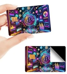 VIBRANT Glitter Bitcoin BTC Themed Credit/Debit Card Sticker Skin PVC