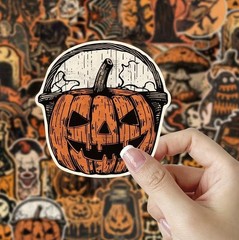 50pcs Retro Halloween Stickers Lot PVC Horror Junk Journaling Craft Scrapbooking