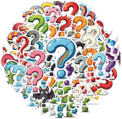 150 Colorful Question Mark Scrapbooking Stickers for Water Bottles & Journaling