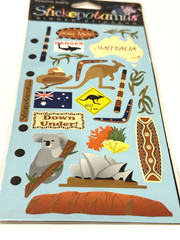 Stickopotamus Binder Stickers Australia Travel Vaca Kangaroo Down Under Flag NEW