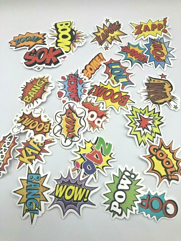 SUPERHERO SOUNDS Stickers Pack~25 PC for Skateboard~Laptop~Phone~Scrapbook